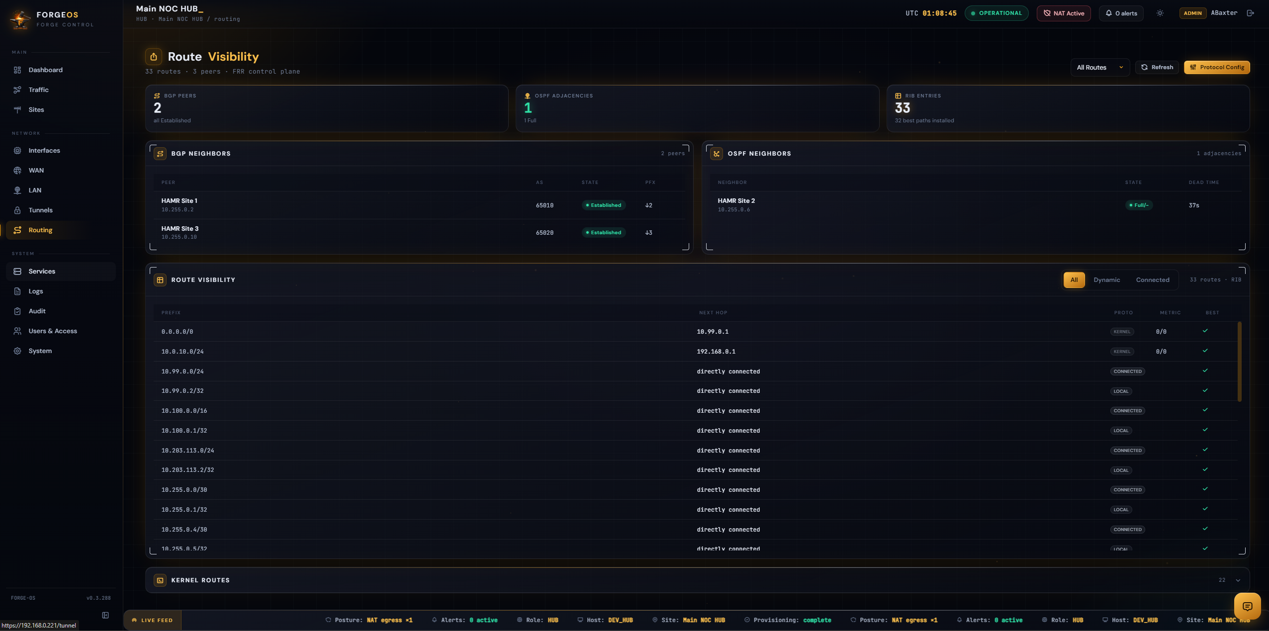FORGE HUB - Route Visibility